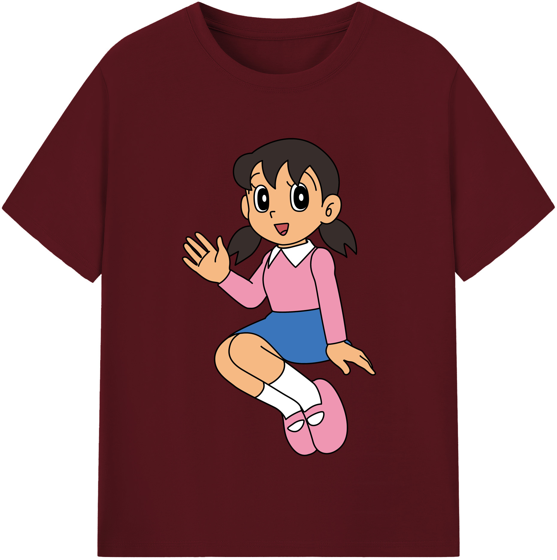 （画像用） ドラえもん みなもと しずか Doraemon Shizuka Minamoto 綿100％半袖Tシャツ（フロントプリント）